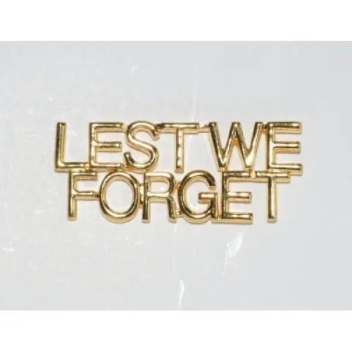 Lest We Forget Gold Coloured Pin Badge